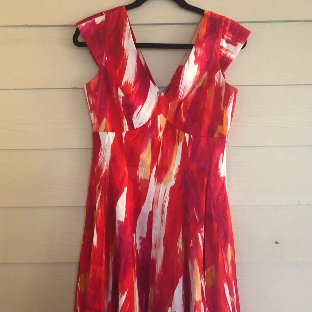 Red Orange White Calvin Klein Dress Size 6